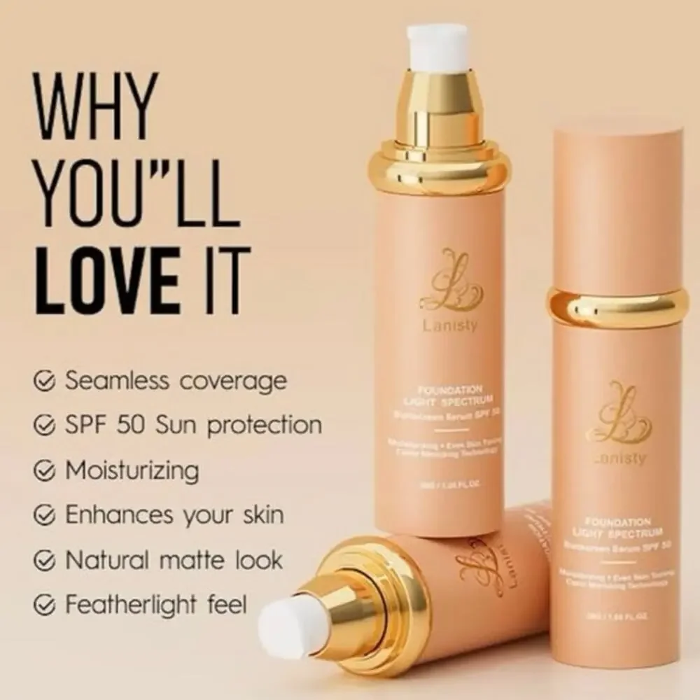 Lanisty 4-in-1 Color Changing Foundation SPF50 Concealer Moisturizer NEW VIRAL!!